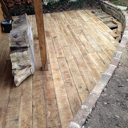 Green oak decking