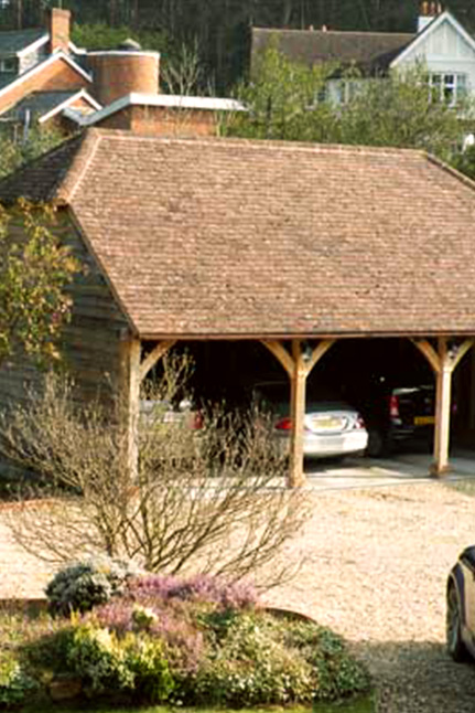 Oak framed car port